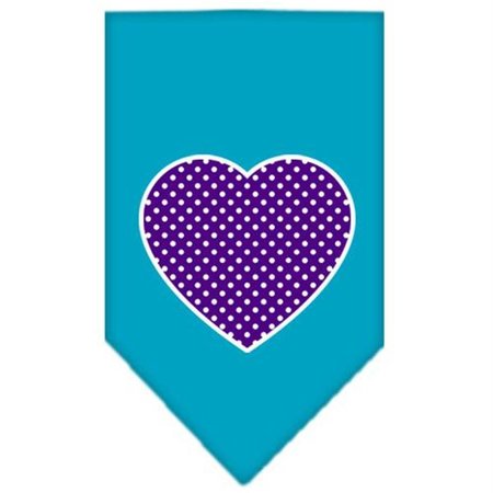 UNCONDITIONAL LOVE Purple Swiss Dot Heart Screen Print Bandana Turquoise Small UN797473